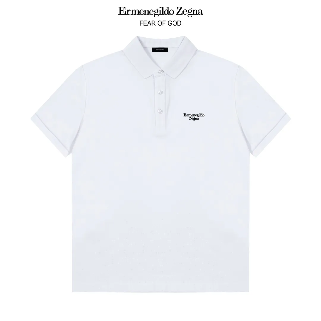 ZENGA Classic LOGO Polo ， Retro Same Style Versatile : White Black Size：M-3XL